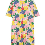 Vestido midi flores - ECRU