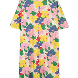 Vestido midi flores - ECRU