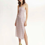 Vestido midi lencero corazones - ECRU