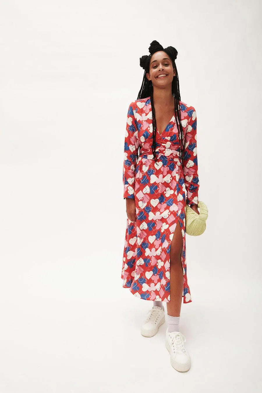 Vestido midi picas - ECRU