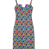 Vestido midi tirantes corazones - ECRU