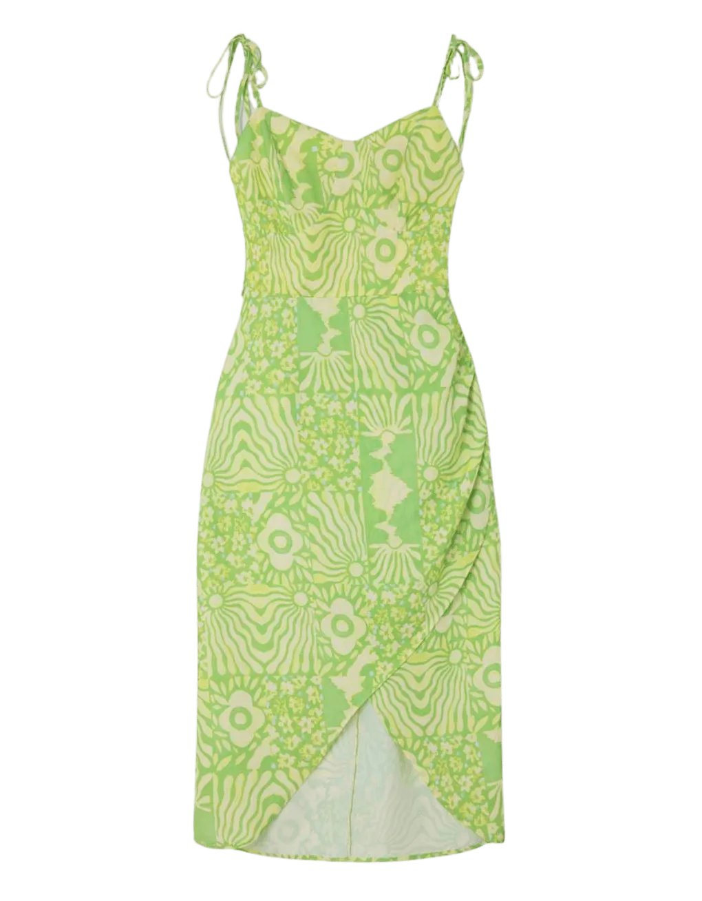 Vestido midi tirantes - ECRU