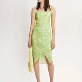 Vestido midi tirantes - ECRU