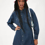 Vestido Midi Vaquero Volante - ECRU