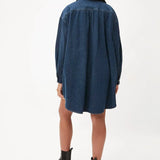 Vestido Midi Vaquero Volante - ECRU