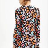 Vestido mini estampado - ECRU