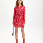 Vestido mini manga larga siluetas - ECRU