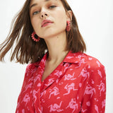 Vestido mini manga larga siluetas - ECRU