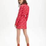 Vestido mini manga larga siluetas - ECRU