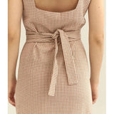 Vestido Mus&Bombon Jolo Midi en Vichy Rosa - ECRU