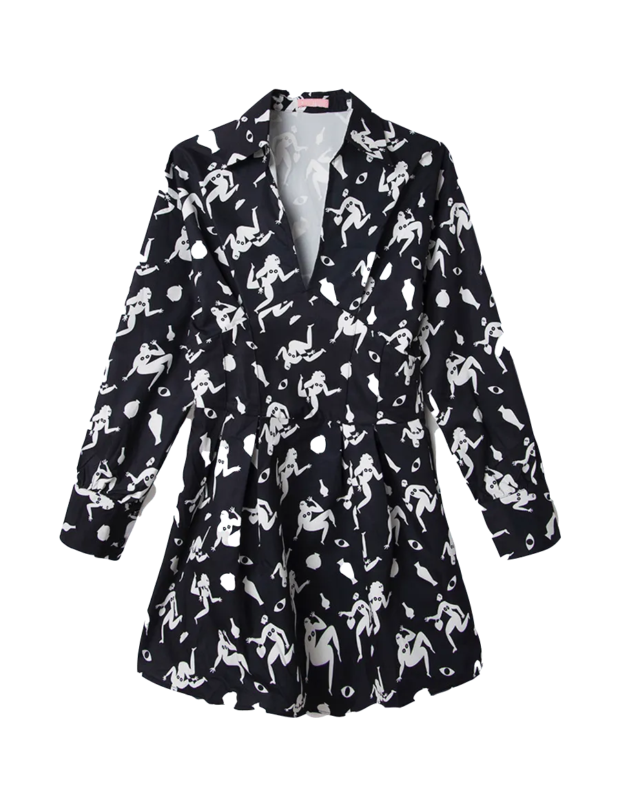 Vestido Negro Siluetas - ECRU