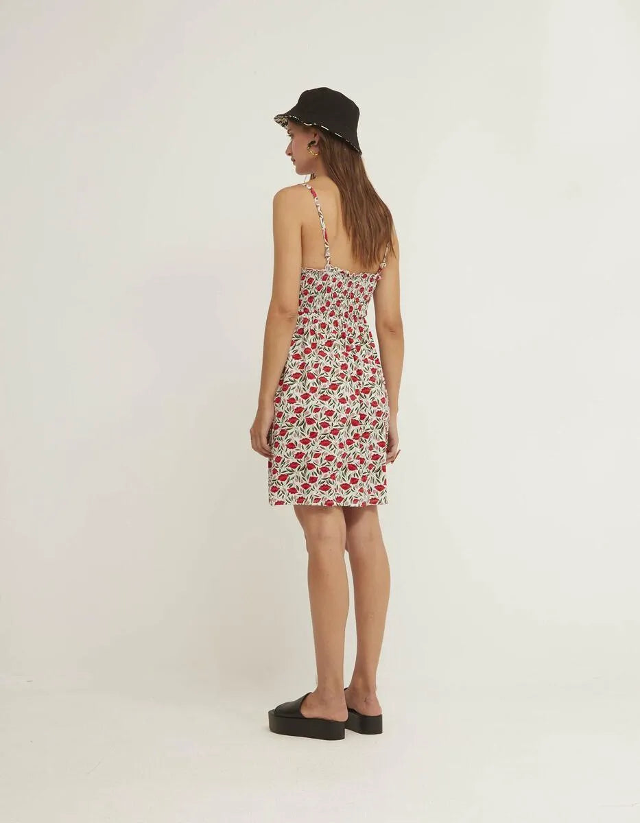 Vestido Nido de Abeja Lys Blanc - ECRU