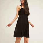 Vestido Nido de Abeja Negro - ECRU