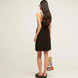 Vestido Nido de Abeja Negro - ECRU