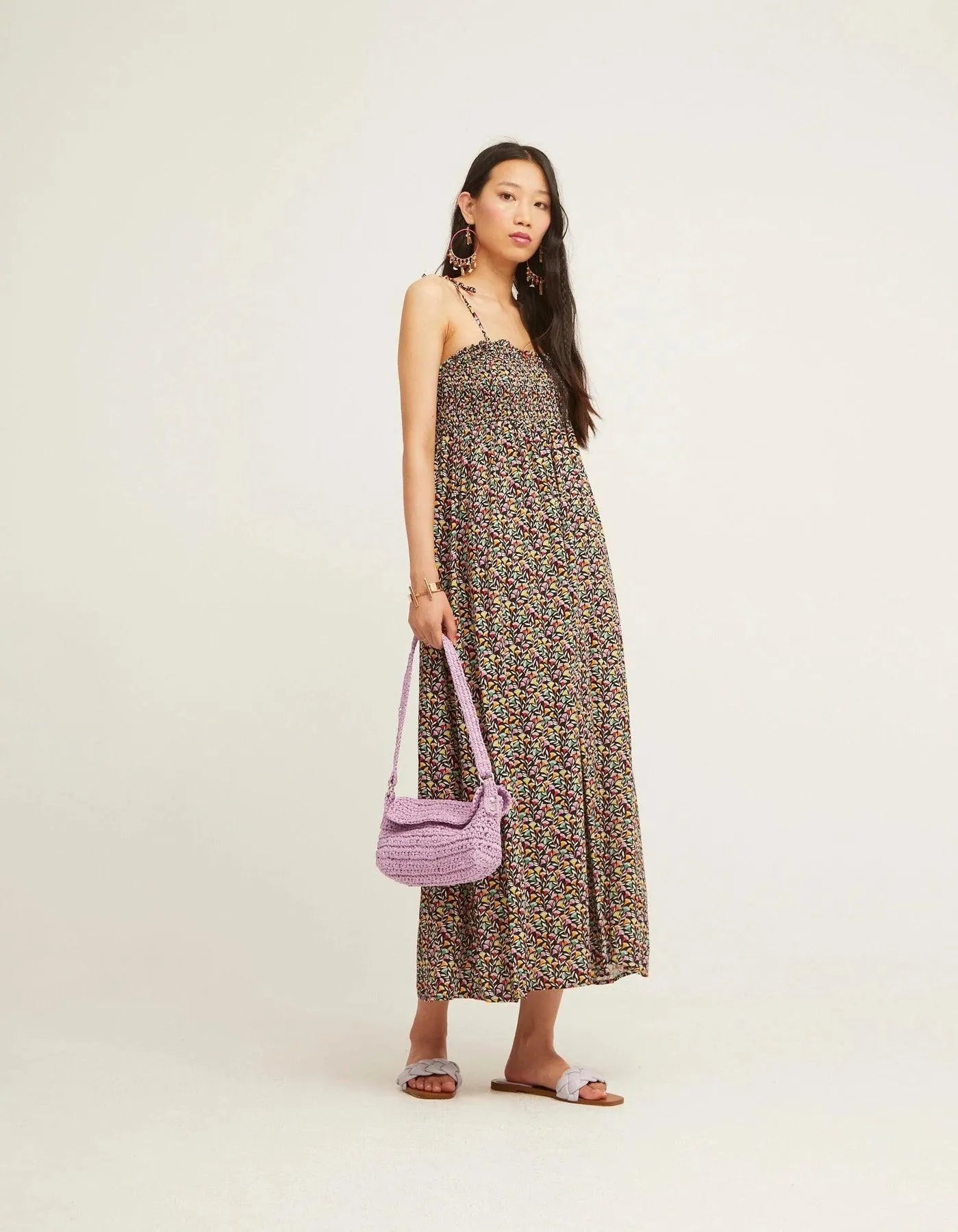 Vestido Nido de Abeja Ocean Multi - ECRU