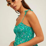 Vestido Nido de Abeja Ocean Vert - ECRU