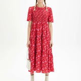 Vestido nido de abeja siluetas - ECRU