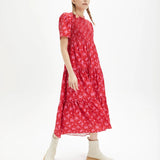 Vestido nido de abeja siluetas - ECRU