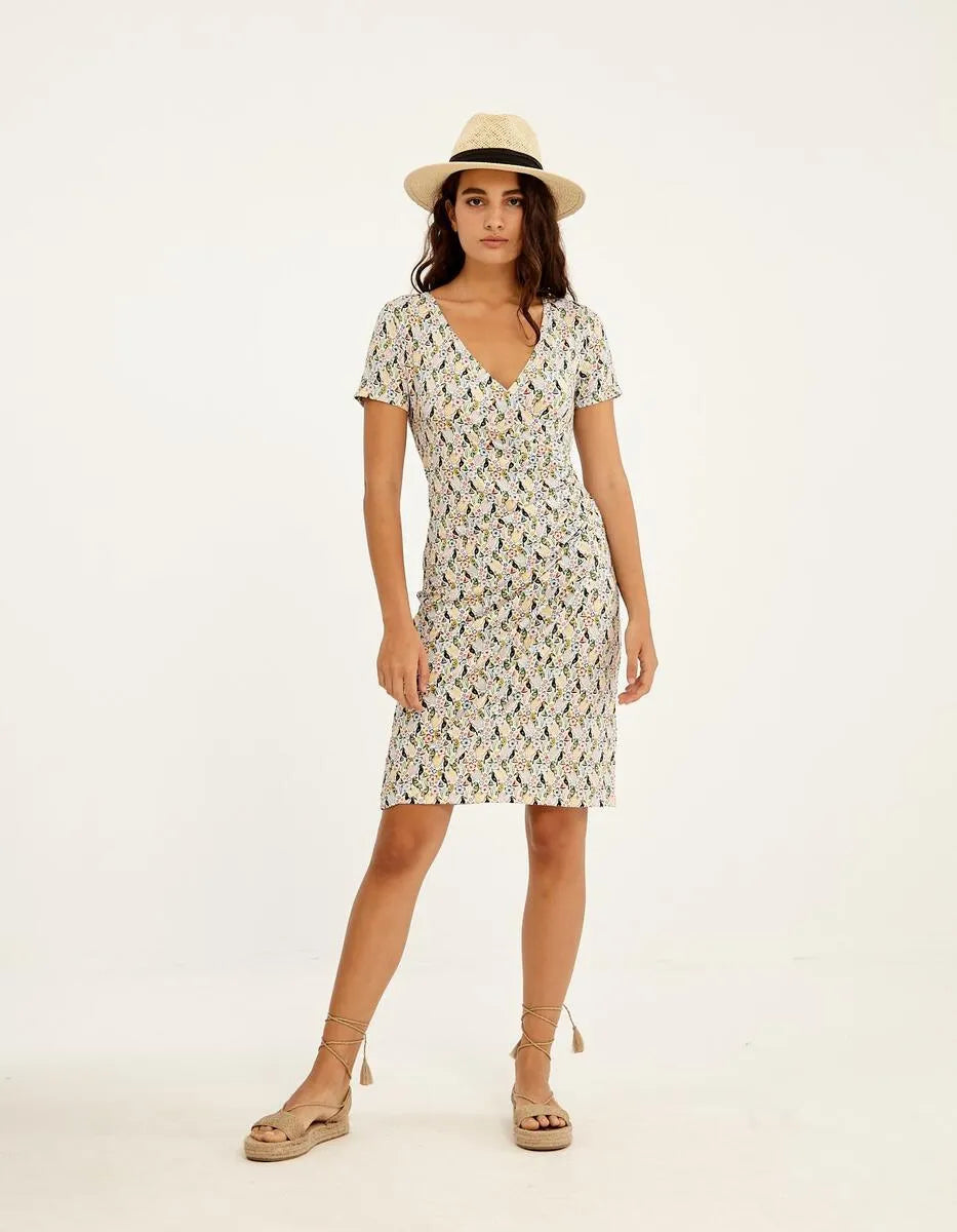 Vestido Pliegue - ECRU