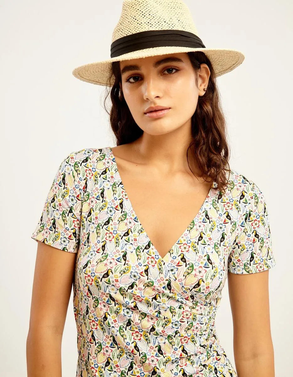 Vestido Pliegue - ECRU