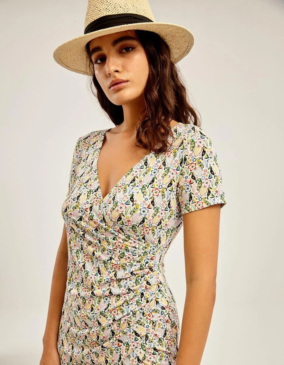 Vestido Pliegue - ECRU