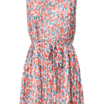 Vestido plisado con microprint - ECRU