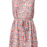 Vestido plisado con microprint - ECRU