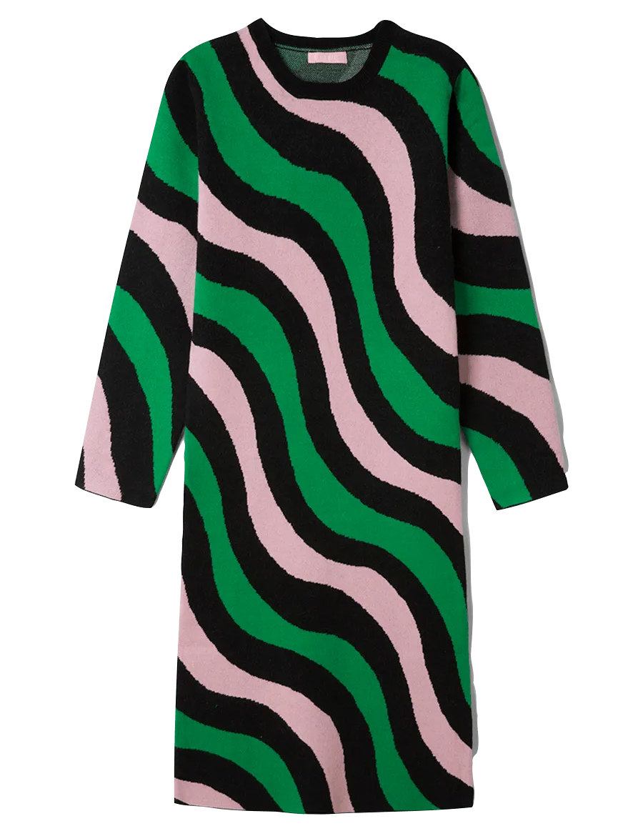 Vestido punto midi - ECRU