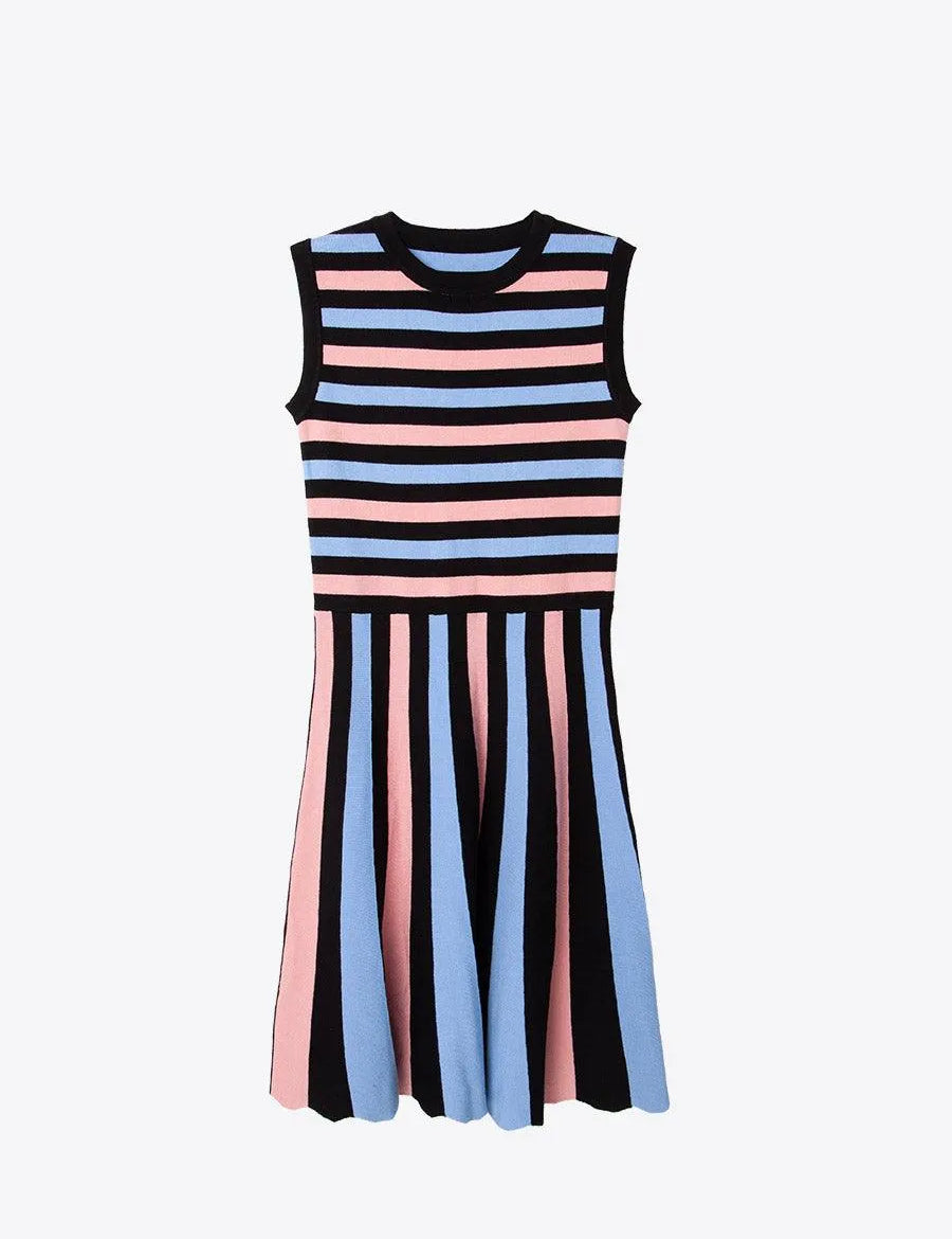 Vestido Punto Rayas - ECRU