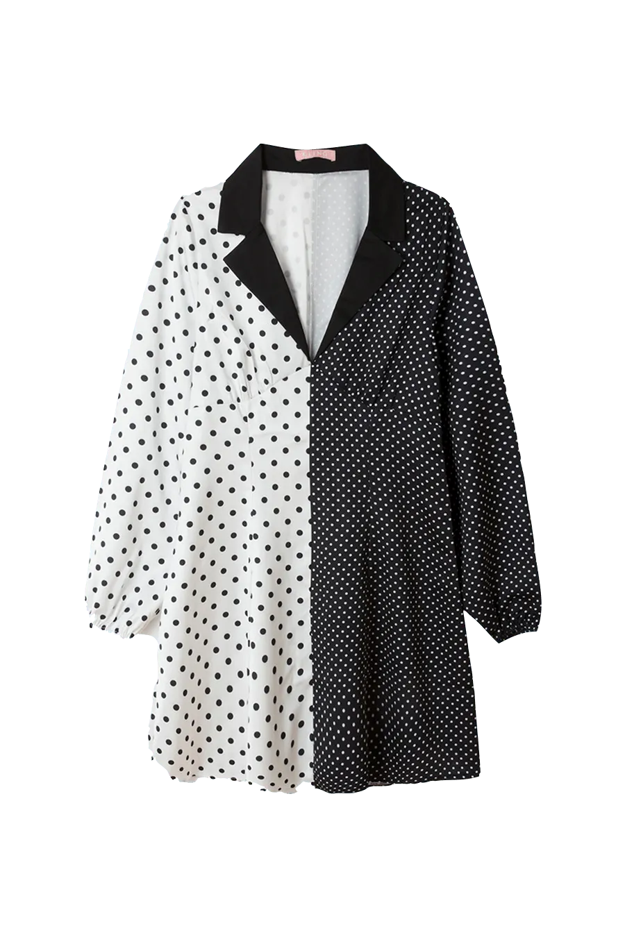 Vestido satinado lunares - ECRU