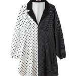 Vestido satinado lunares - ECRU