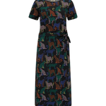 Vestido Sugarhill Flissy Jersey Black Colourful Leopard Spots - ECRU