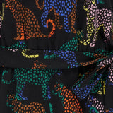Vestido Sugarhill Flissy Jersey Black Colourful Leopard Spots - ECRU