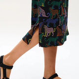 Vestido Sugarhill Flissy Jersey Black Colourful Leopard Spots - ECRU