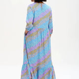 Vestido Suki Smock Blue Sliding Hearts - ECRU