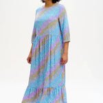 Vestido Suki Smock Blue Sliding Hearts - ECRU