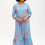 Vestido Suki Smock Blue Sliding Hearts - ECRU