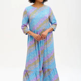 Vestido Suki Smock Blue Sliding Hearts - ECRU