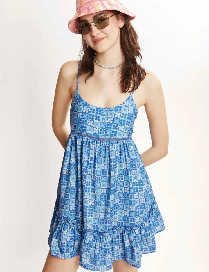 Vestido Tirantes Punto Cruz - ECRU