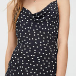 Vestido Wild Pony Midi Lencero con Estampado De Lunares - ECRU