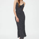 Vestido Wild Pony Midi Lencero con Estampado De Lunares - ECRU