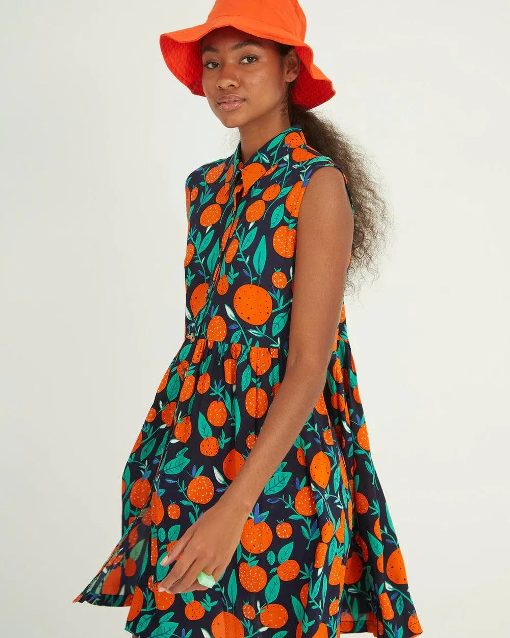 Vestido Xantik Camisero Corto Orange Pome - ECRU