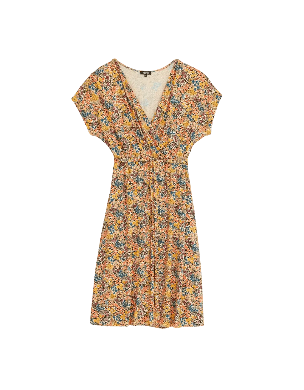 Vestido Xantik Cruzado Floral Fields - ECRU