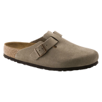 Zueco Boston Plantilla Blanda Suede Leather Ante Taupe - ECRU
