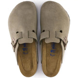 Zueco Boston Plantilla Blanda Suede Leather Ante Taupe - ECRU