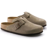 Zueco Boston Plantilla Blanda Suede Leather Ante Taupe - ECRU
