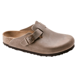 Zuecos Birkenstock Boston Oiled Leather Tobacco Brown - ECRU