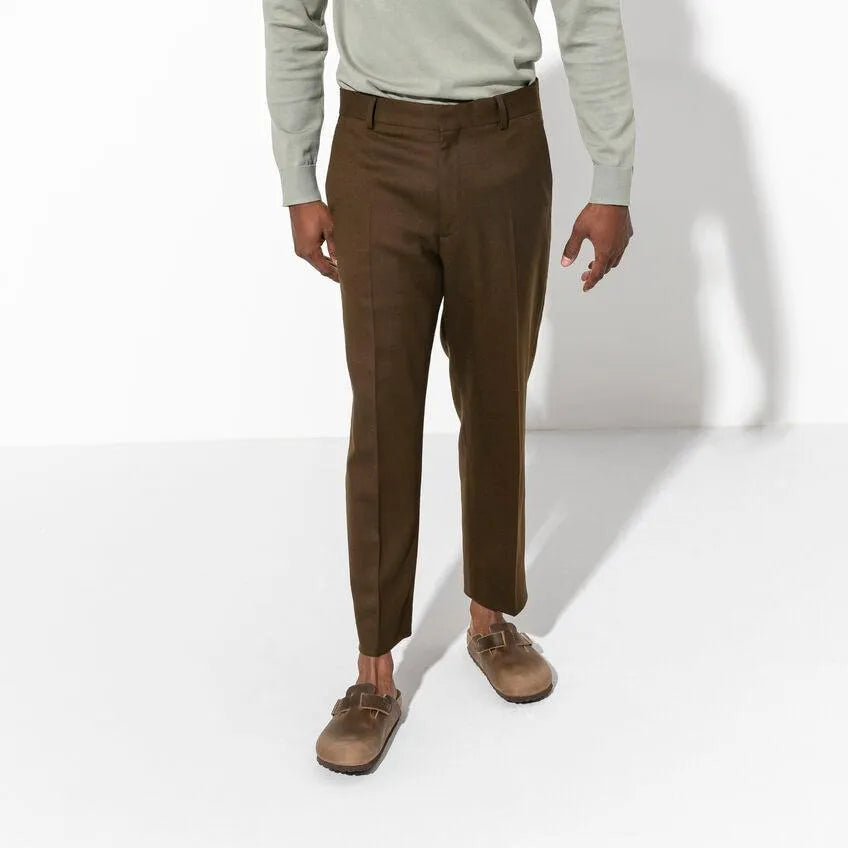 Zuecos Birkenstock Boston Oiled Leather Tobacco Brown - ECRU