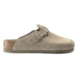 Zuecos Boston Suede Leather Faded Khaki Plantilla Blanda - ECRU